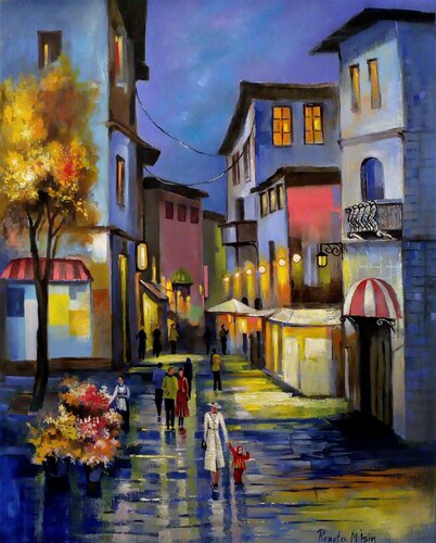 " Latin Quarter " - Paris Old Town di Reneta Isin, Pittura in vendita su Singulart