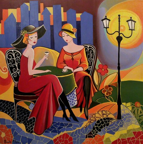 " Behind the Scenes of Hollywood  "  1920's di Reneta Isin, Pittura in vendita su Singulart