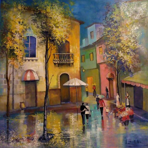 " Florence " -  Old Town di Reneta Isin, Pittura in vendita su Singulart