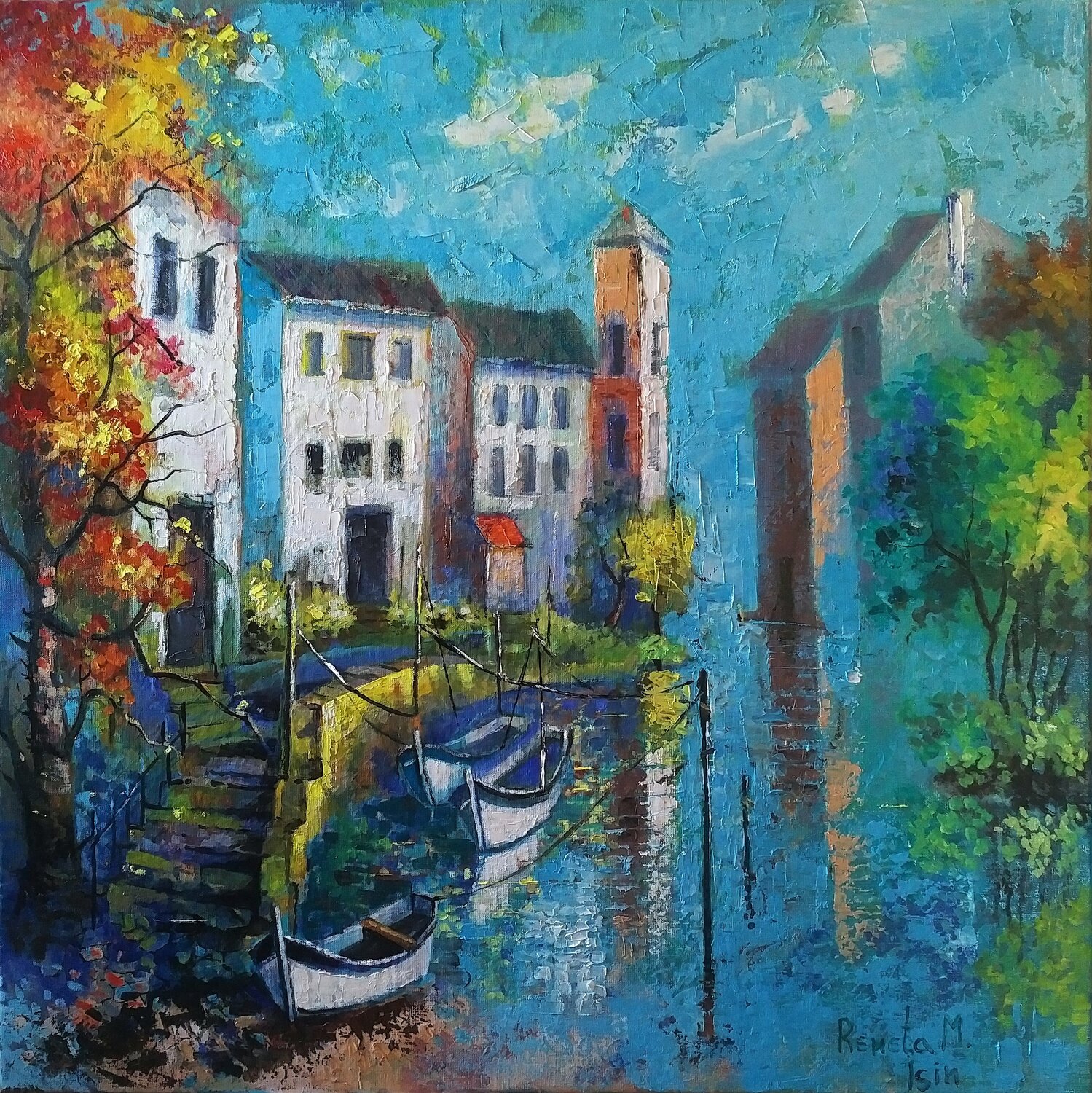 " Sunny morning in Italy " Reneta Isin Dipinto originale in vendita