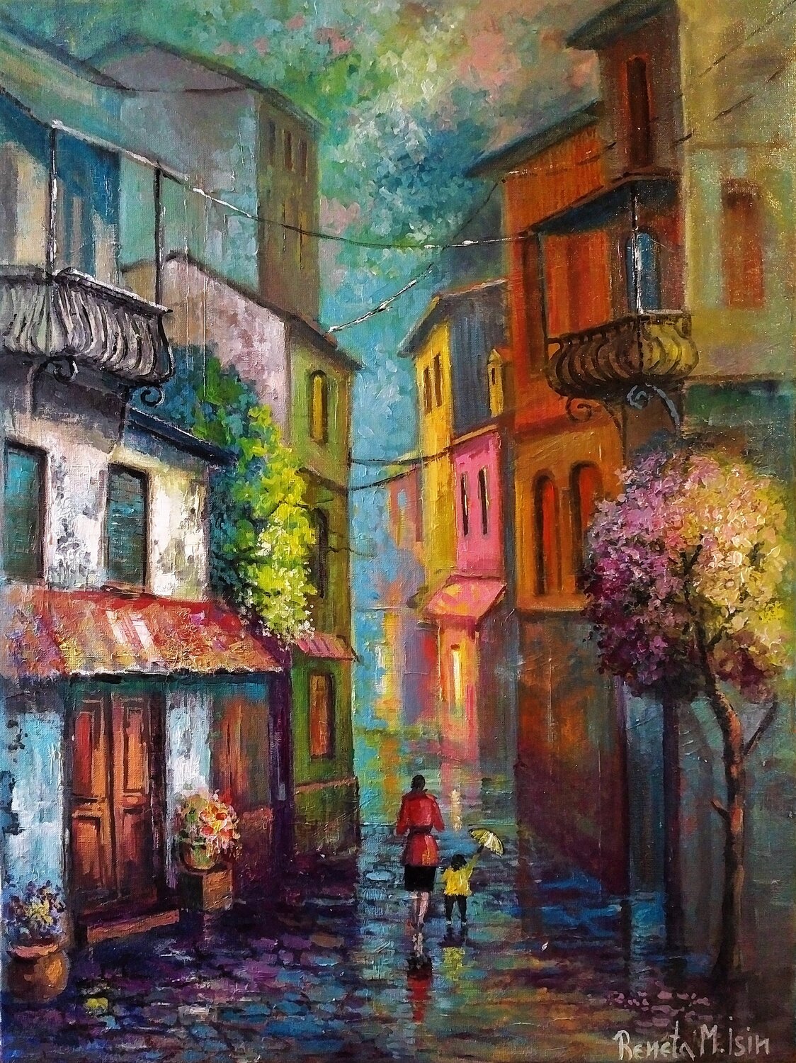 " Walk around the Latin Quarter " -  Paris Old Town Reneta Isin Originalgemälde zu verkaufen
