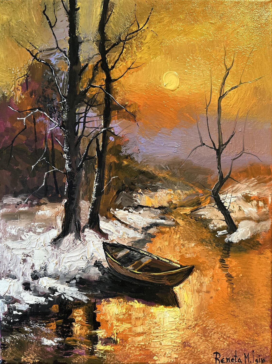 " Winter Sunrise with Boat " Reneta Isin