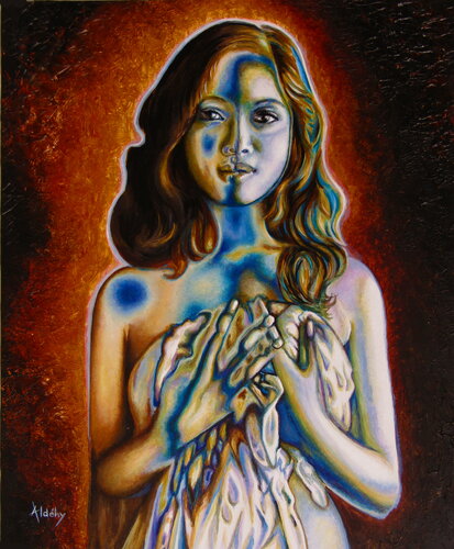 LA FLEUR DE LA FLAMME van Aldehy, Schilderij te koop op Singulart