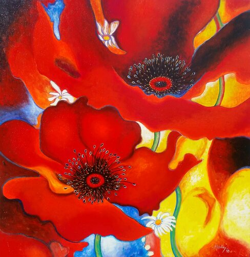 Coquelicots di Aldehy, Pittura in vendita su Singulart