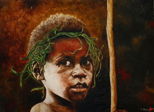 Danse à Tanna - Vanuatu, di Aldehy, Pittura in vendita su Singulart