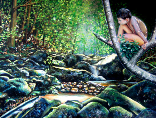 L'Eau Serpente di Aldehy, Pittura in vendita su Singulart