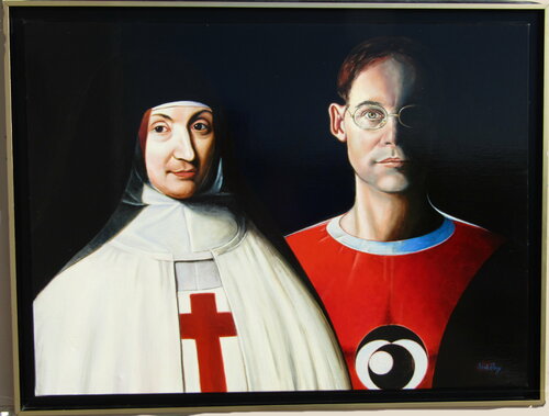 The No Vice. Auto portrait avec Mére Angélique Arnaud ( Philippe de Champaigne) von Aldehy, Malerei kaufen auf Singulart