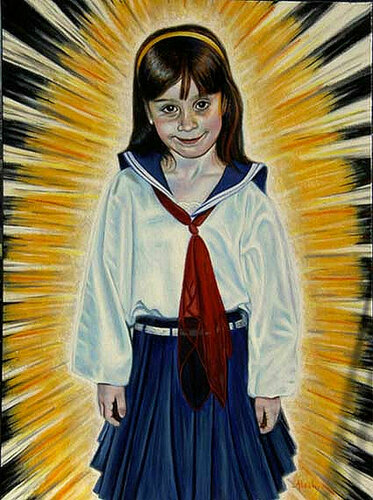 Sainte Margerite Marie Alacoque enfant by Aldehy, 油畫 for Sale on Singulart
