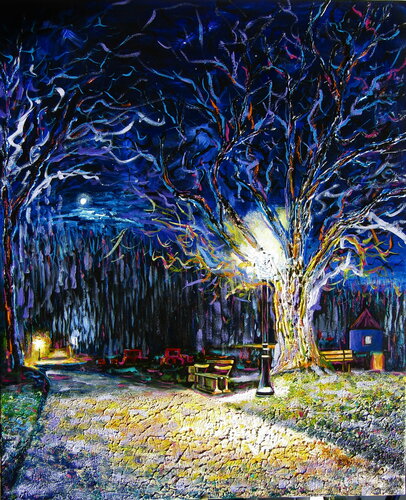 Juste avant minuit. by Aldehy, Painting for Sale on Singulart