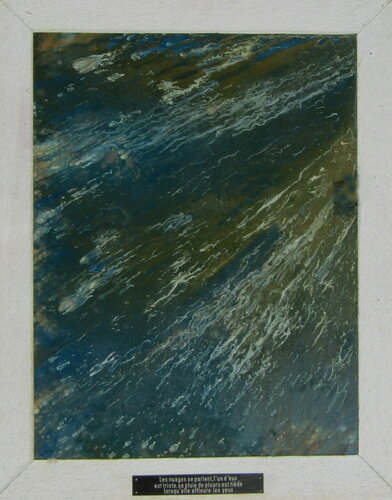 Les nuages se parlent, l'un d'eux est triste, sa pluie de pleurs est tiède l'orsqu'elle effleure les yeux. by Aldehy, Work on Paper for Sale on Singulart