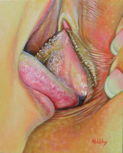 LANGUE DANS LA POCHE.  A Lolita. by Aldehy, 油畫 for Sale on Singulart