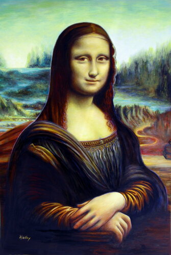 Francesca - (Sœur jumelle de Mona Lisa). by Aldehy, Painting for Sale on Singulart