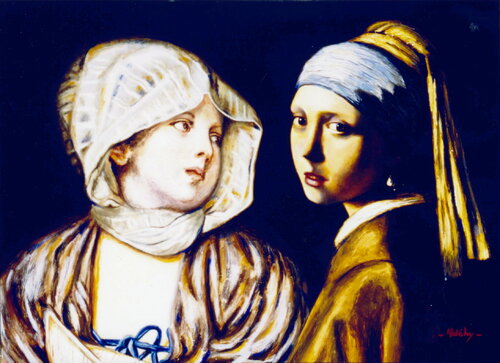 Vous lui trouvez quoi à celle là !? di Aldehy, Pittura in vendita su Singulart
