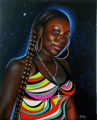 Théola, Princesse du Grand Pays. di Aldehy, Pittura in vendita su Singulart