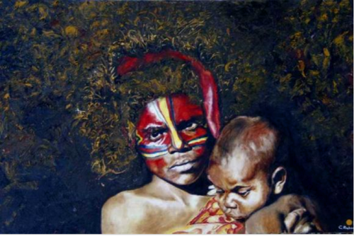 Petite sœur et petit frère. di Aldehy, Pittura in vendita su Singulart