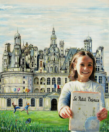 Le petit Prince au chateau de Chambord. von Aldehy, Malerei kaufen auf Singulart