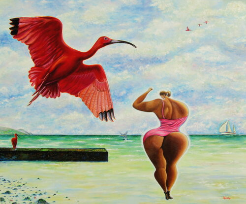 L’ALIBI DES IBIS. van Aldehy, Schilderij te koop op Singulart
