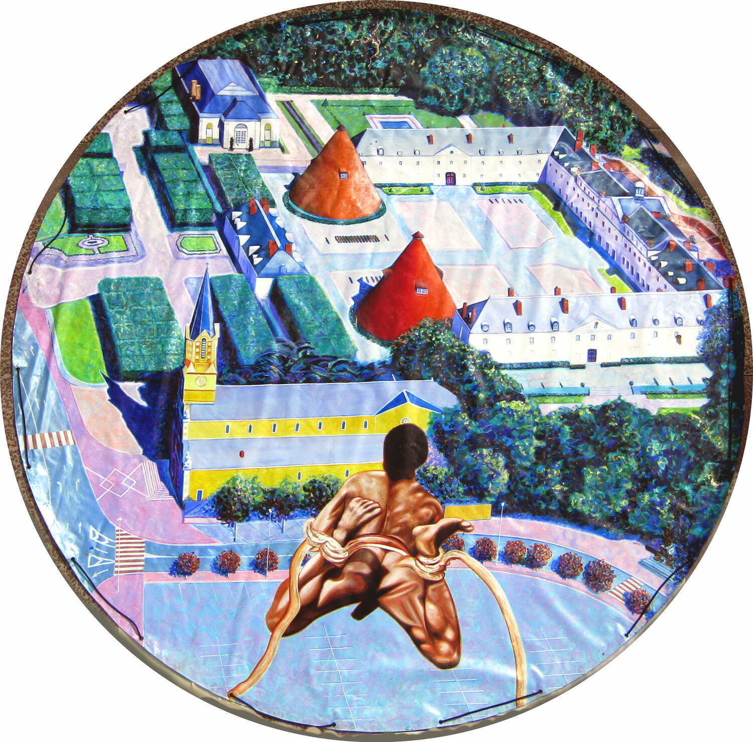 La magie du Saut du Gaul - Le Grand Saut de Sam Set. Aldehy Originalgemälde zu verkaufen