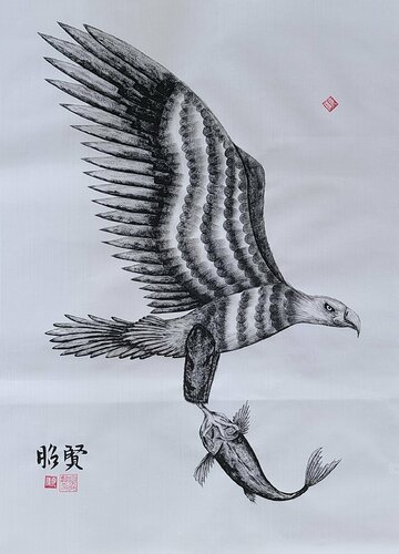 eagle soaring1 von Karis Kim, Werk auf Papier kaufen auf Singulart