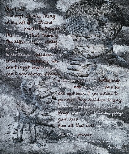 the prayer of karis5 van Karis Kim, Schilderij te koop op Singulart