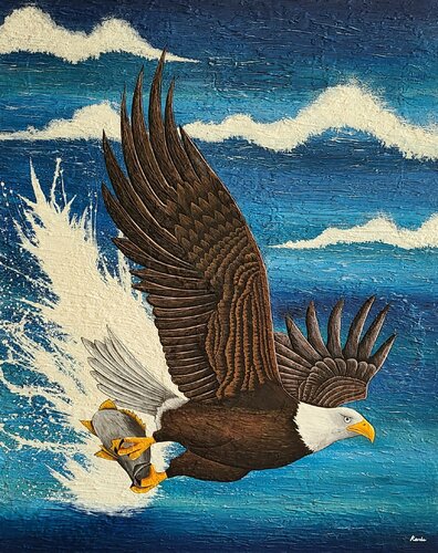 dynamic eagle1 van Karis Kim, Schilderij te koop op Singulart