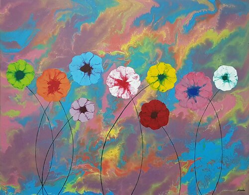 floral world3 van Karis Kim, Schilderij te koop op Singulart