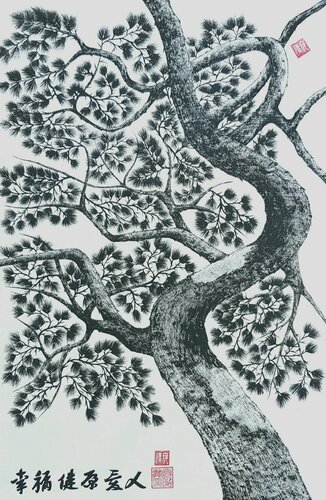 pine tree3 di Karis Kim, Opera su carta in vendita su Singulart