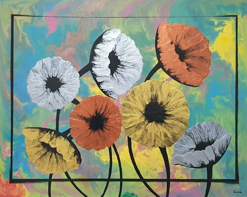 big flowers3 van Karis Kim, Schilderij te koop op Singulart
