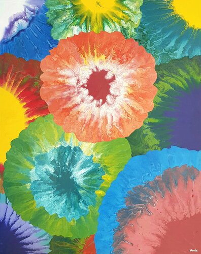 big flowers1 van Karis Kim, Schilderij te koop op Singulart