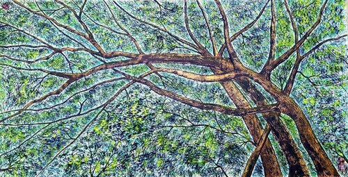 tree of life-colored de Karis Kim, Obra en papel a la venta en Singulart