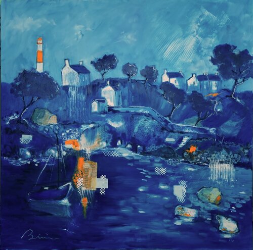 Blue Harbour van Patrick Briere, Schilderij te koop op Singulart
