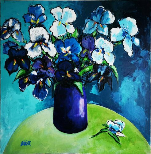 Bouquet bleu de Patrick Briere, Pintura a la venta en Singulart