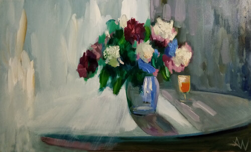 STILLEBEN "BLÜMEN" de Alexander Wotschel, Pintura a la venta en Singulart