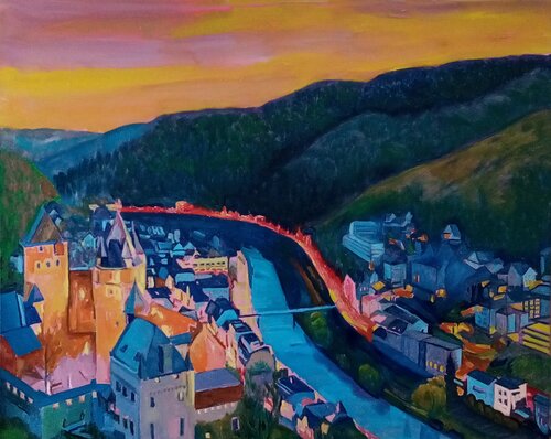 Burg Altena, Abend de Alexander Wotschel, Pintura a la venta en Singulart