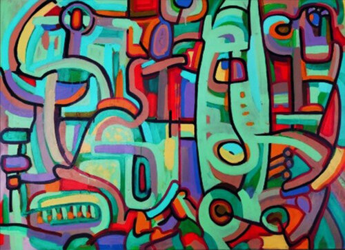 Abstrakt - die Wendungen des Lebens de Alexander Wotschel, Pintura a la venta en Singulart