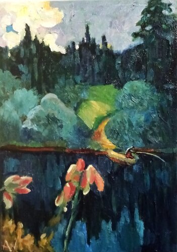 Am Teich im Wald de Alexander Wotschel, Pintura a la venta en Singulart