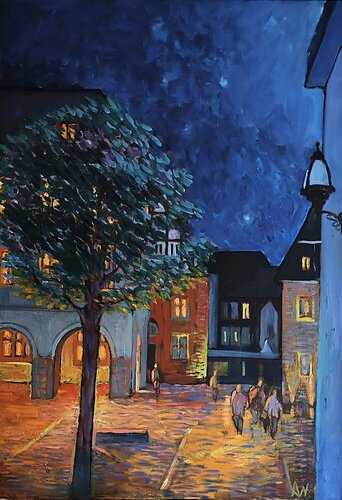 Abend, Mondlicht de Alexander Wotschel, Pintura a la venta en Singulart