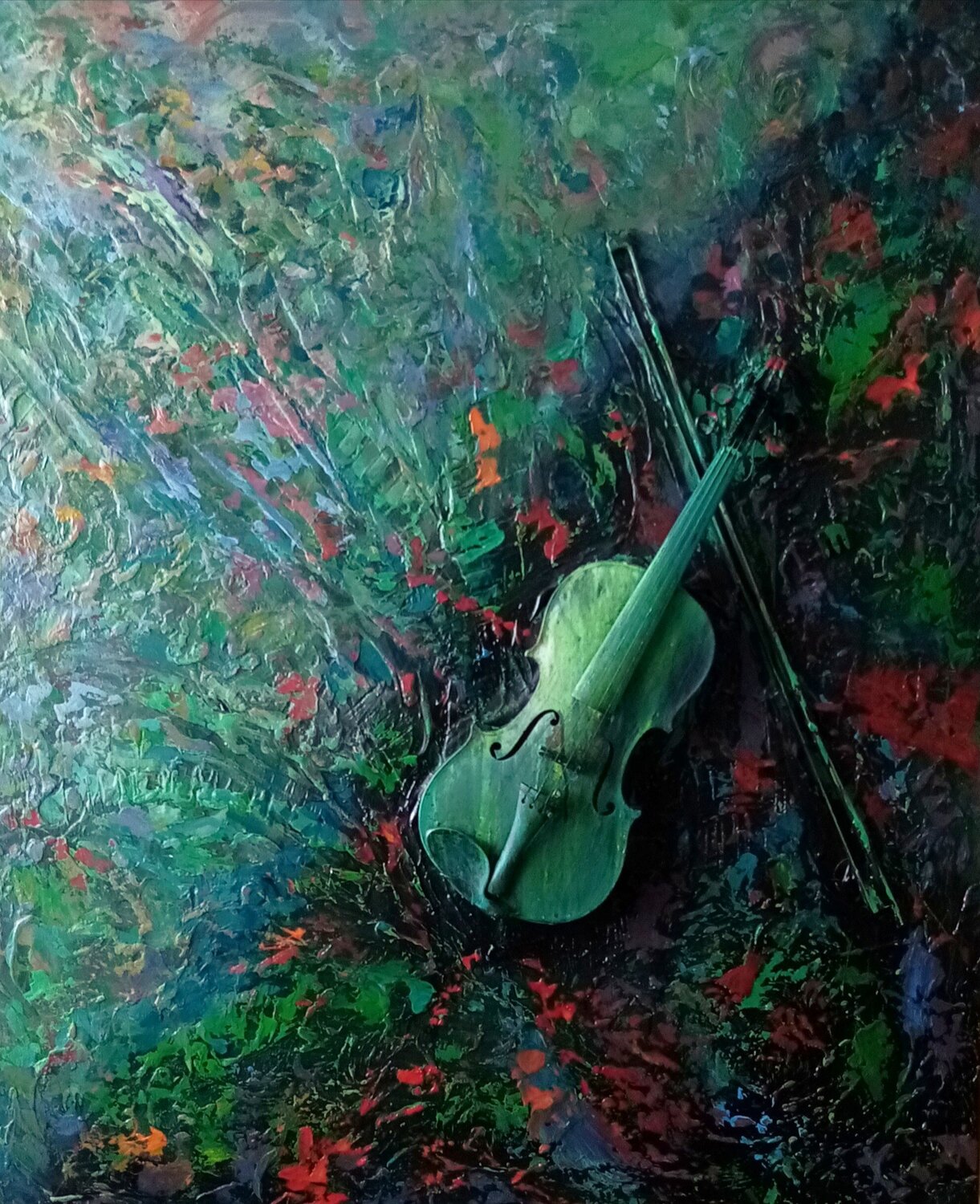 "Die Geige meines Freundes ( Gerhard )" Alexander Wotschel Originalgemälde zu verkaufen