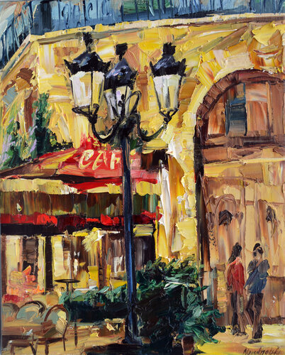 Devant la porte par Olga Novokhatska, Peinture en vente sur Singulart