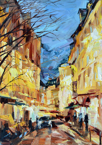 Rue de Paris par Olga Novokhatska, Peinture en vente sur Singulart
