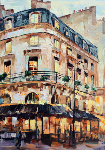 Immeuble parisien par Olga Novokhatska, Peinture en vente sur Singulart