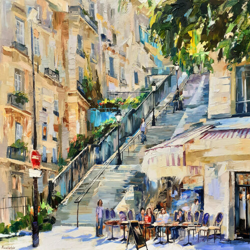 Soleil à Montmartre par Olga Novokhatska, Peinture en vente sur Singulart