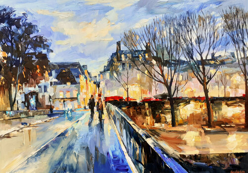 Quais de Notre Dame par Olga Novokhatska, Peinture en vente sur Singulart