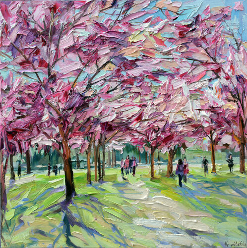 Parc au printemps par Olga Novokhatska, Peinture en vente sur Singulart