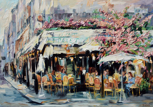 Café La Palette par Olga Novokhatska, Peinture en vente sur Singulart