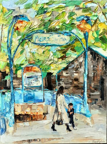 Métro Ternes par Olga Novokhatska, Peinture en vente sur Singulart