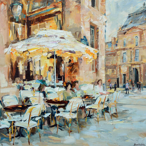 Café Le Némours di Olga Novokhatska, Pittura in vendita su Singulart
