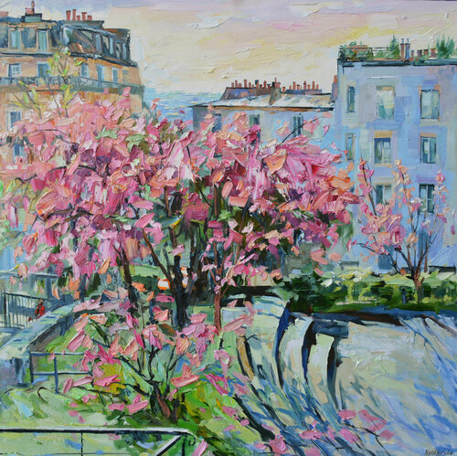 Printemps à Montmartre di Olga Novokhatska, Pittura in vendita su Singulart