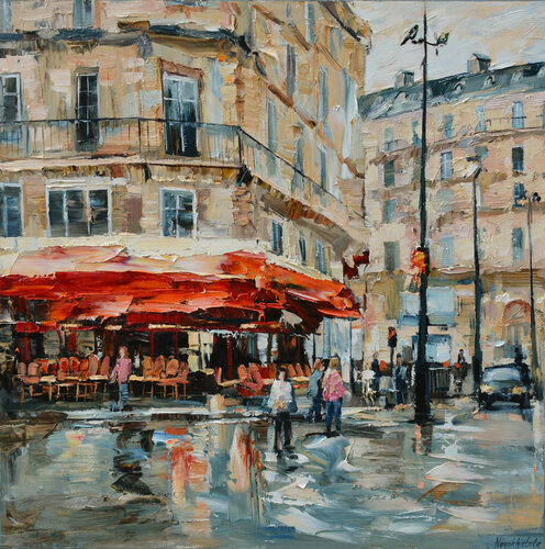 Paris après la pluie par Olga Novokhatska, Peinture en vente sur Singulart