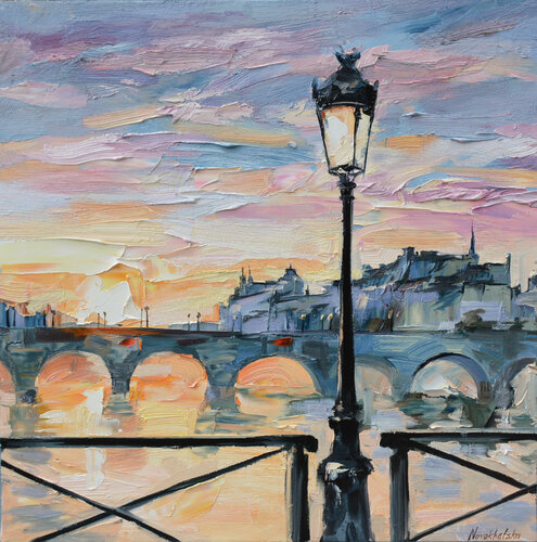 Sur le pont des Arts par Olga Novokhatska, Peinture en vente sur Singulart